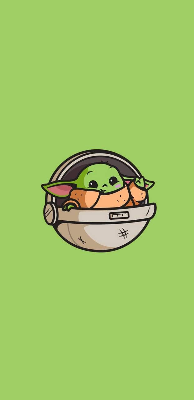 Grogu Cartoon Phone Wallpaper