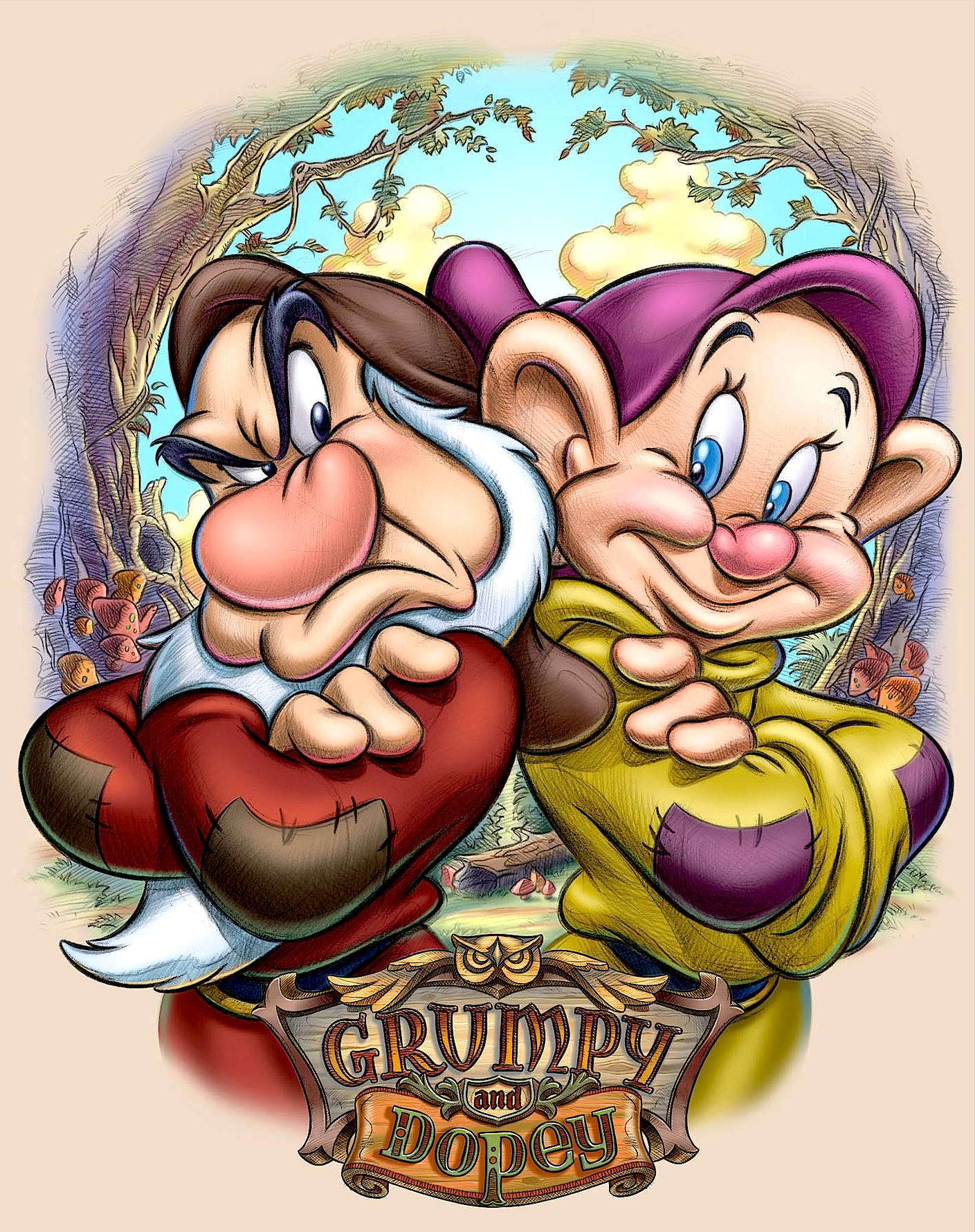 Grumpy And Dopey Dwarf Wallpaper