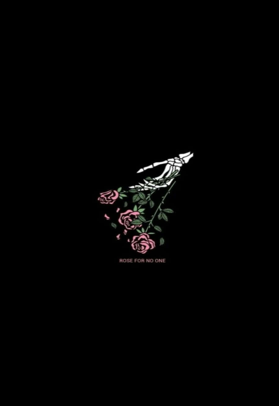 Grunge Tumblr Aesthetic Rose And Skeleton Hands Wallpaper