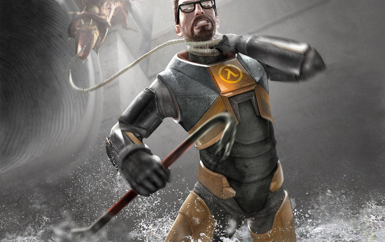 Half-life Gordon Fighting Barnacle Wallpaper