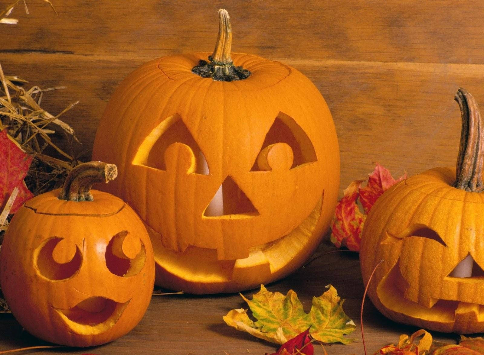 Halloween Carved Pumpkin Faces Wallpaper