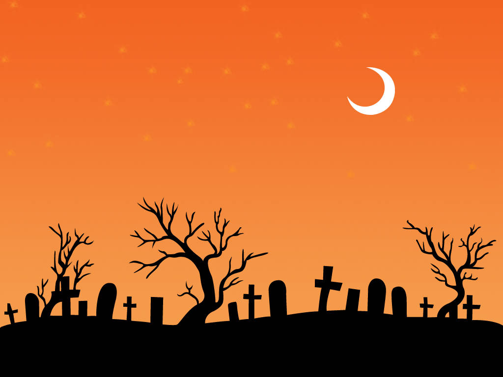 Halloween Cemetery Silhouette Art Wallpaper