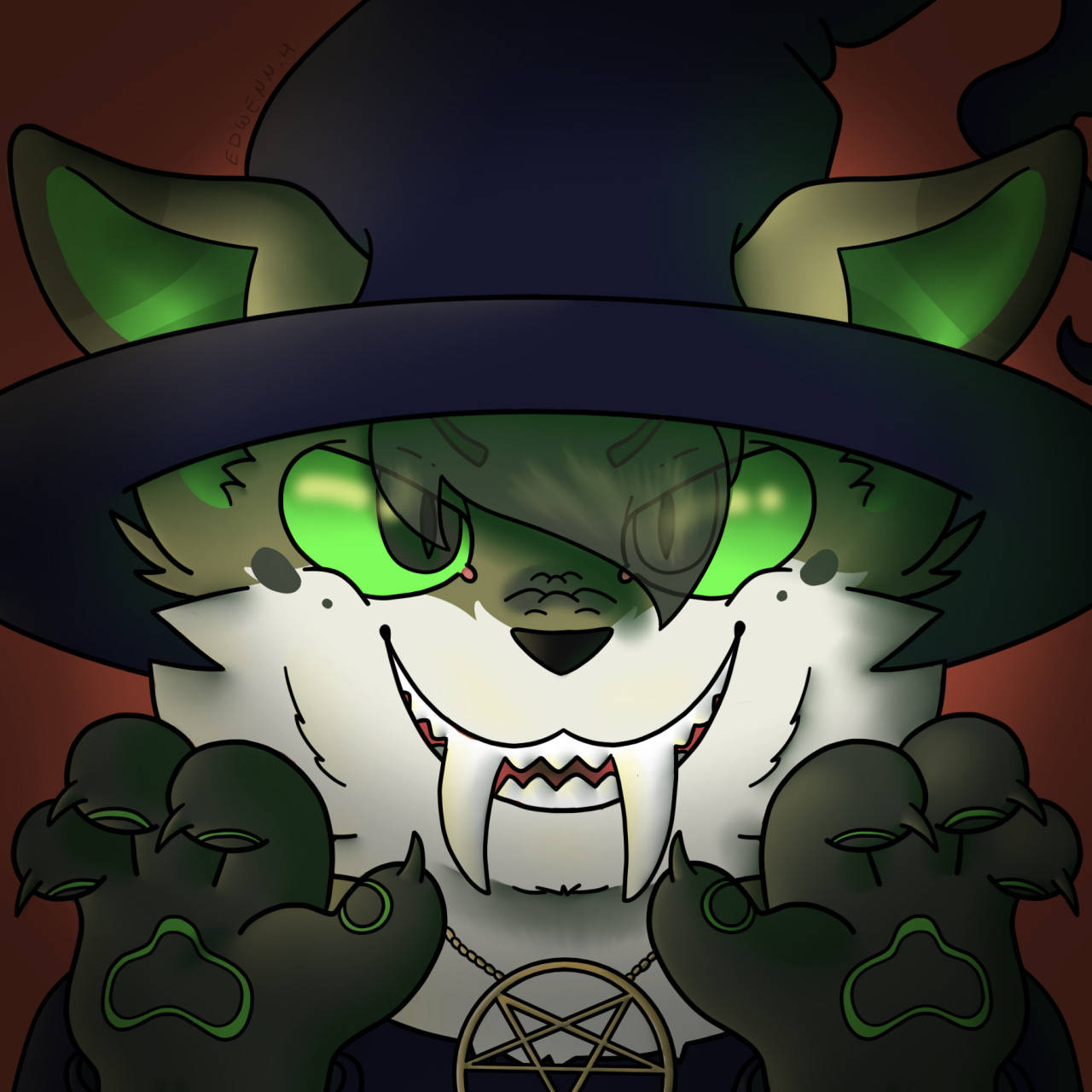 Halloween Pfp Green-eyed Cat Wallpaper