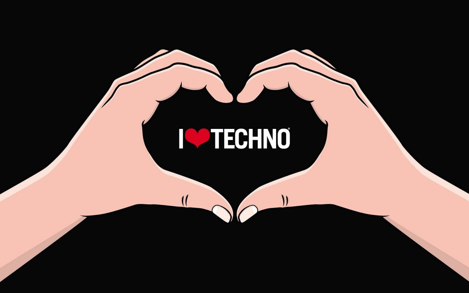 Hand-heart Techno Gamerz Wallpaper