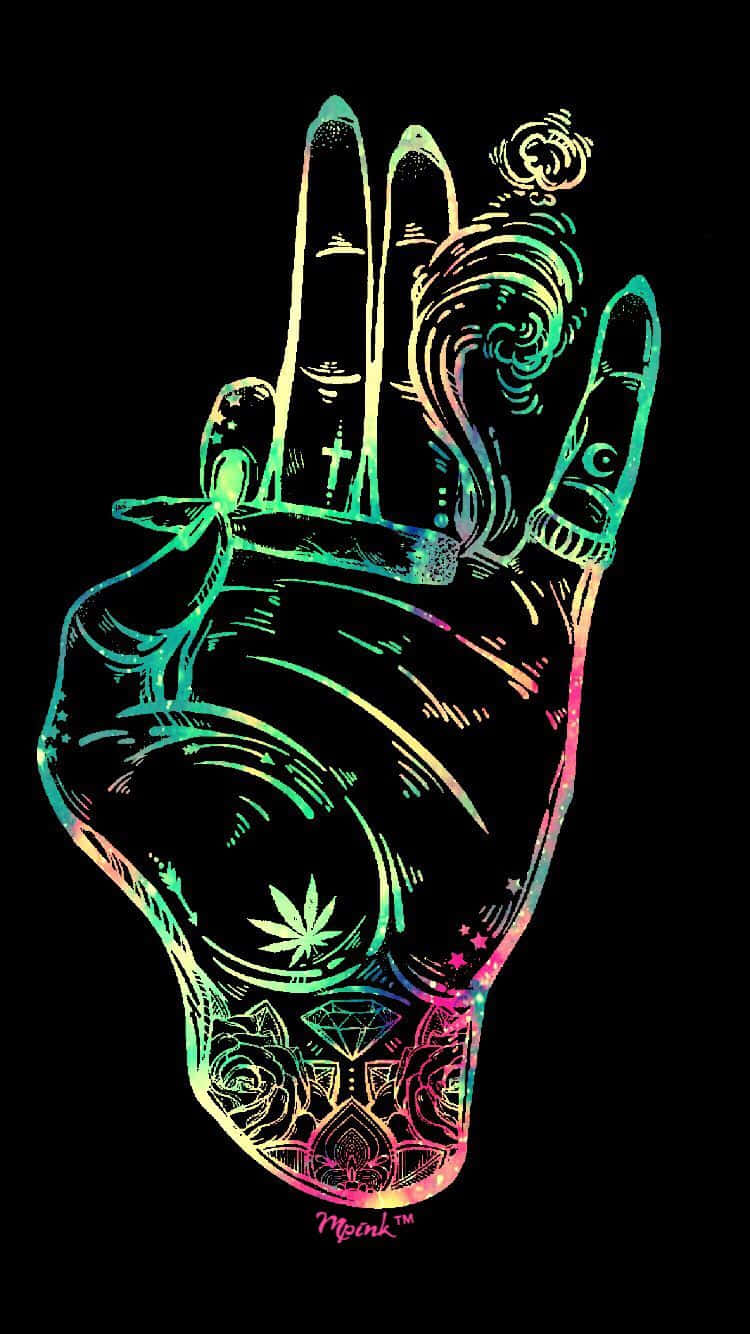 Hand Outline Holding Joint Wallpaper