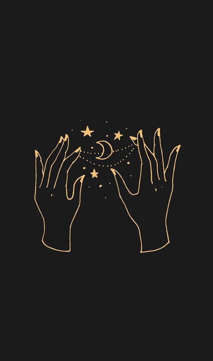 Hands And Stars Aesthetic Drawing Wallpaper