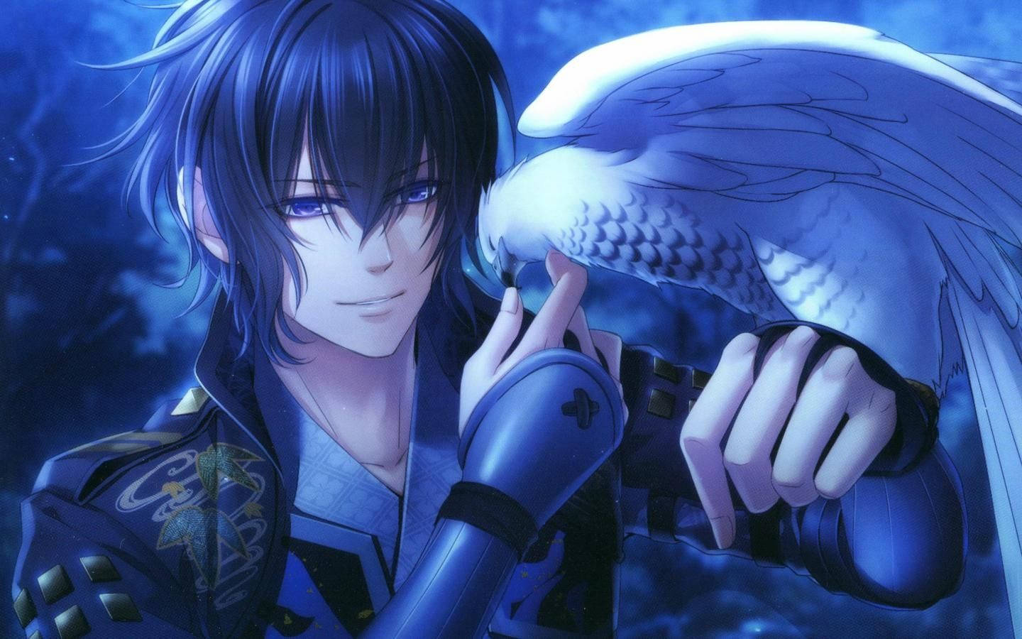 Handsome Anime Boy And Eagle Wallpaper