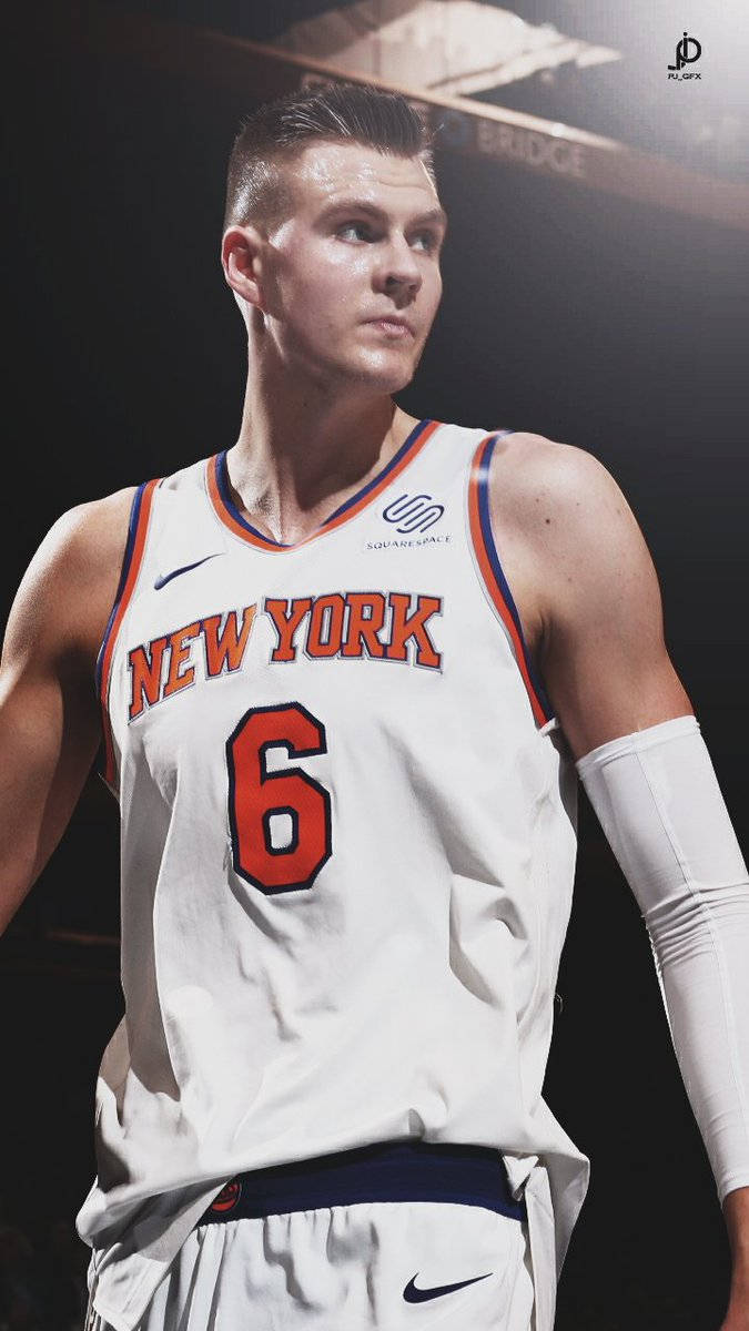 Handsome Nba Player Kristaps Porzingis Wallpaper