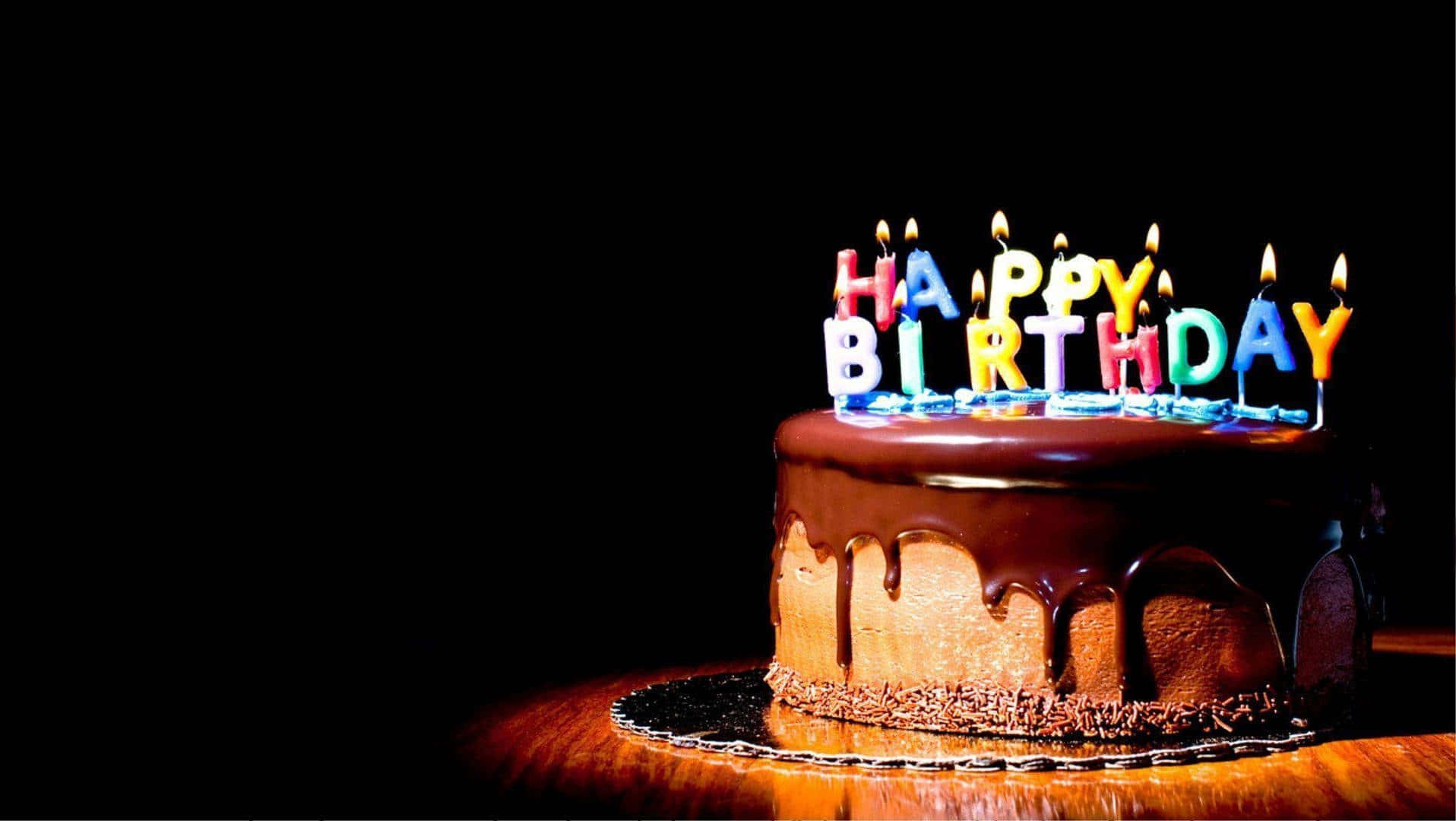 Happy Birthday Cakewith Candles Wallpaper