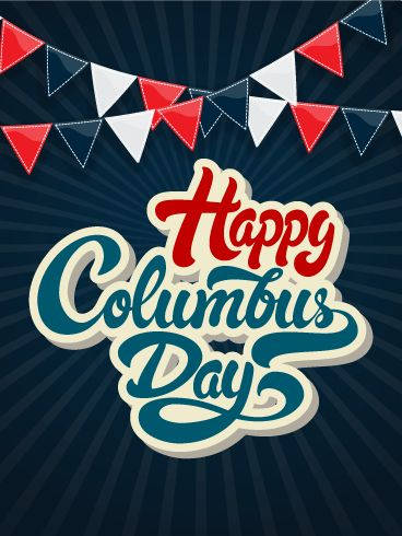 Happy Columbus Day Banner Wallpaper