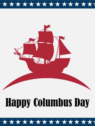 Happy Columbus Day Red Boat Wallpaper