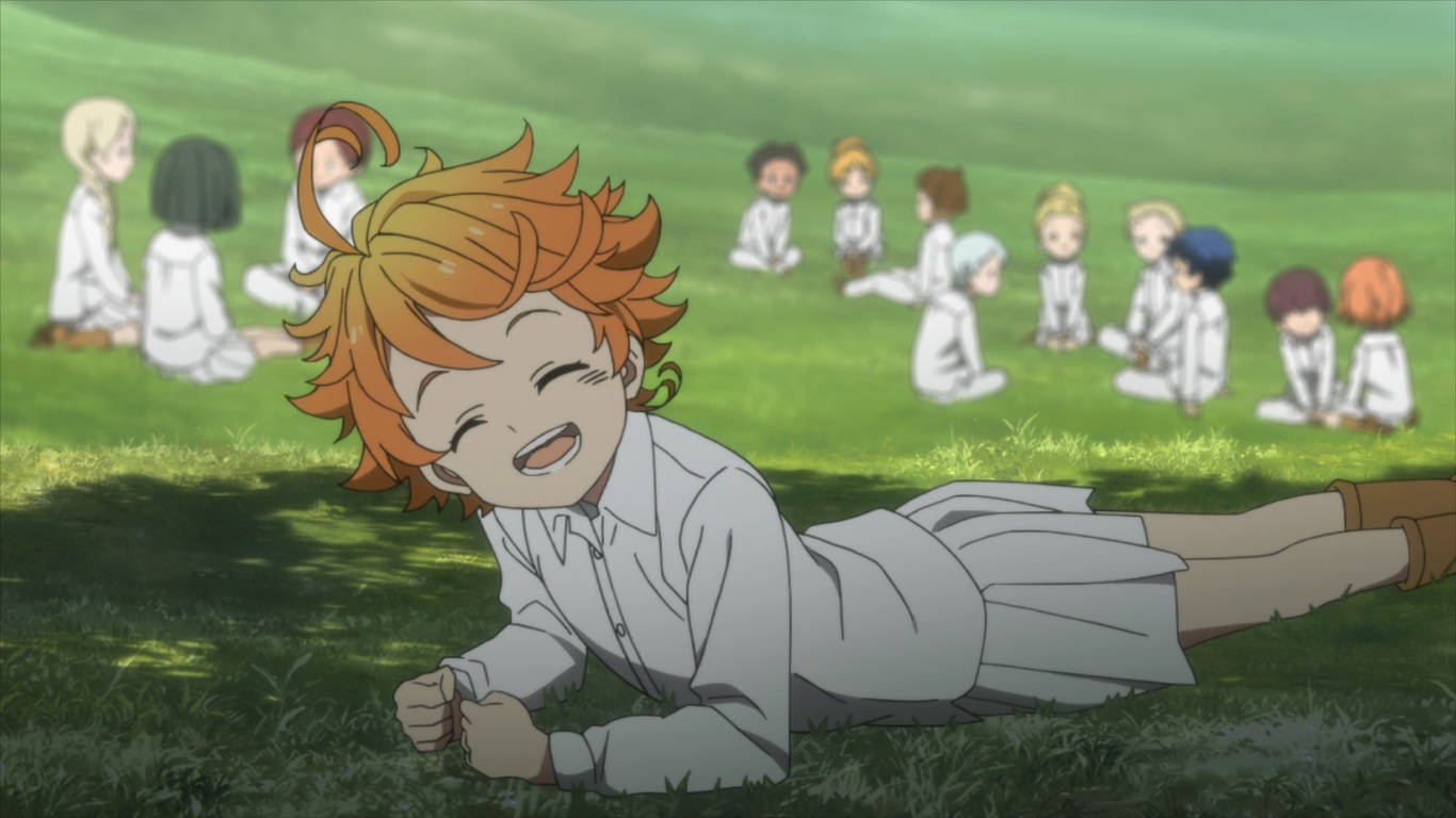 Happy Emma In The Promised Neverland Wallpaper