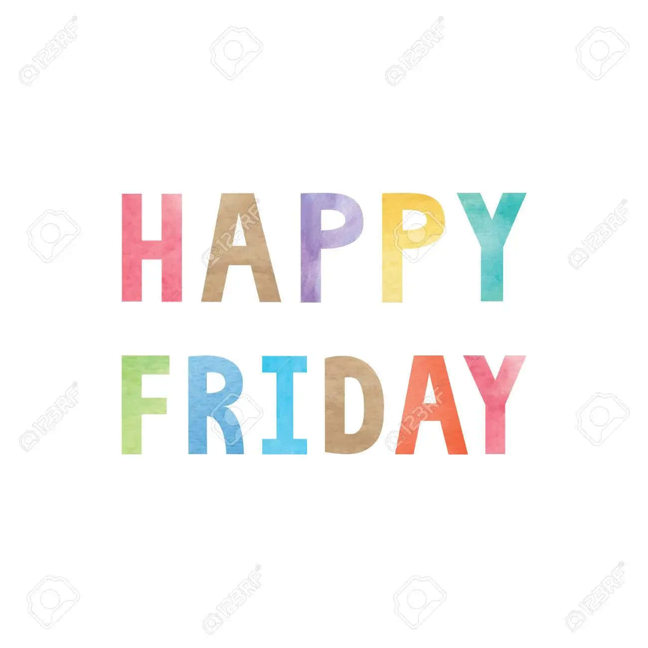 Happy Friday Watercolor Lettering On White Background Wallpaper