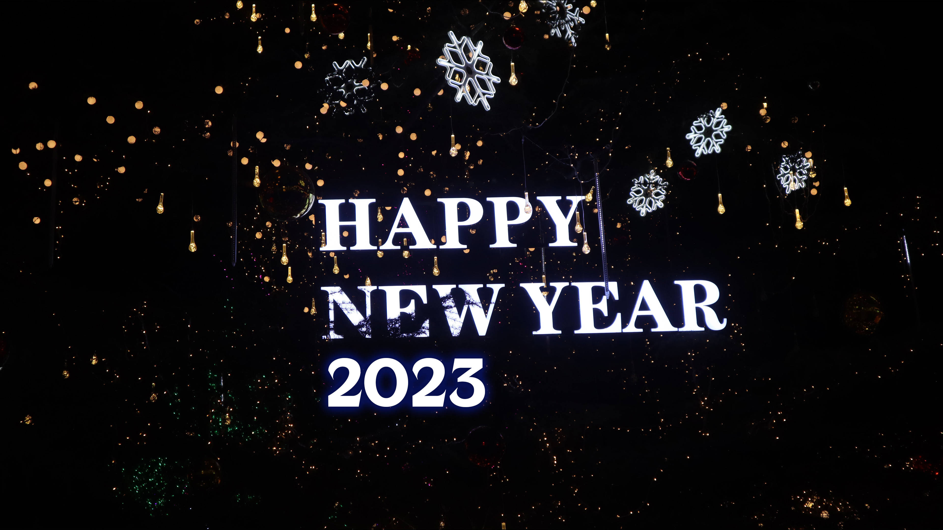 Happy New Year 2023 Sparkling Lights Wallpaper