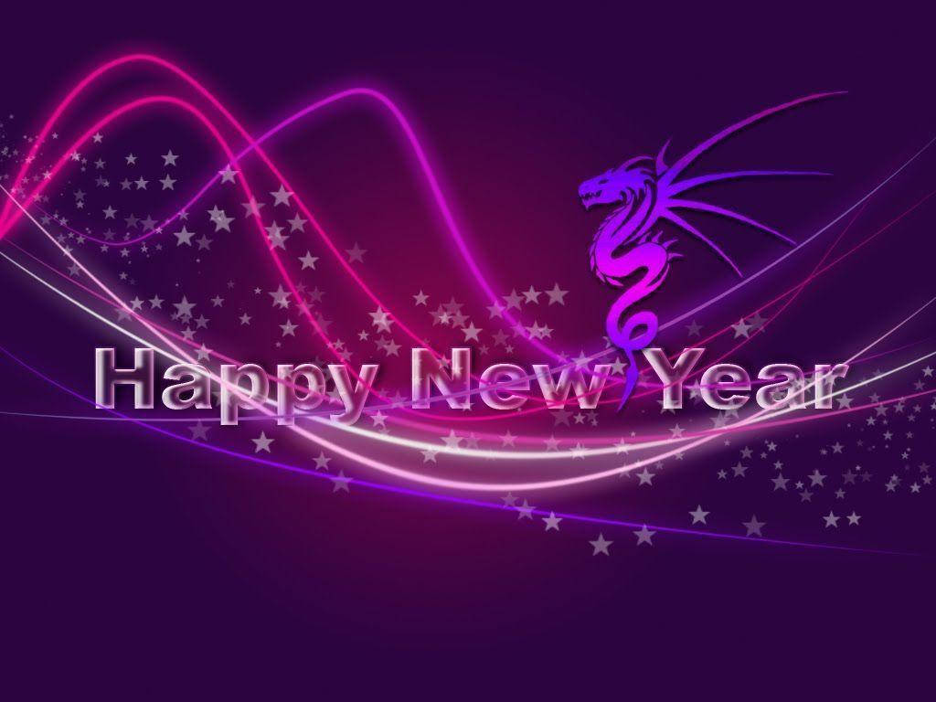 Happy New Year In Purple Wallpaper