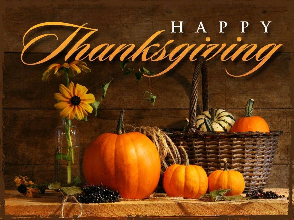 Happy Thanksgiving With Pumpkins Wallpaper