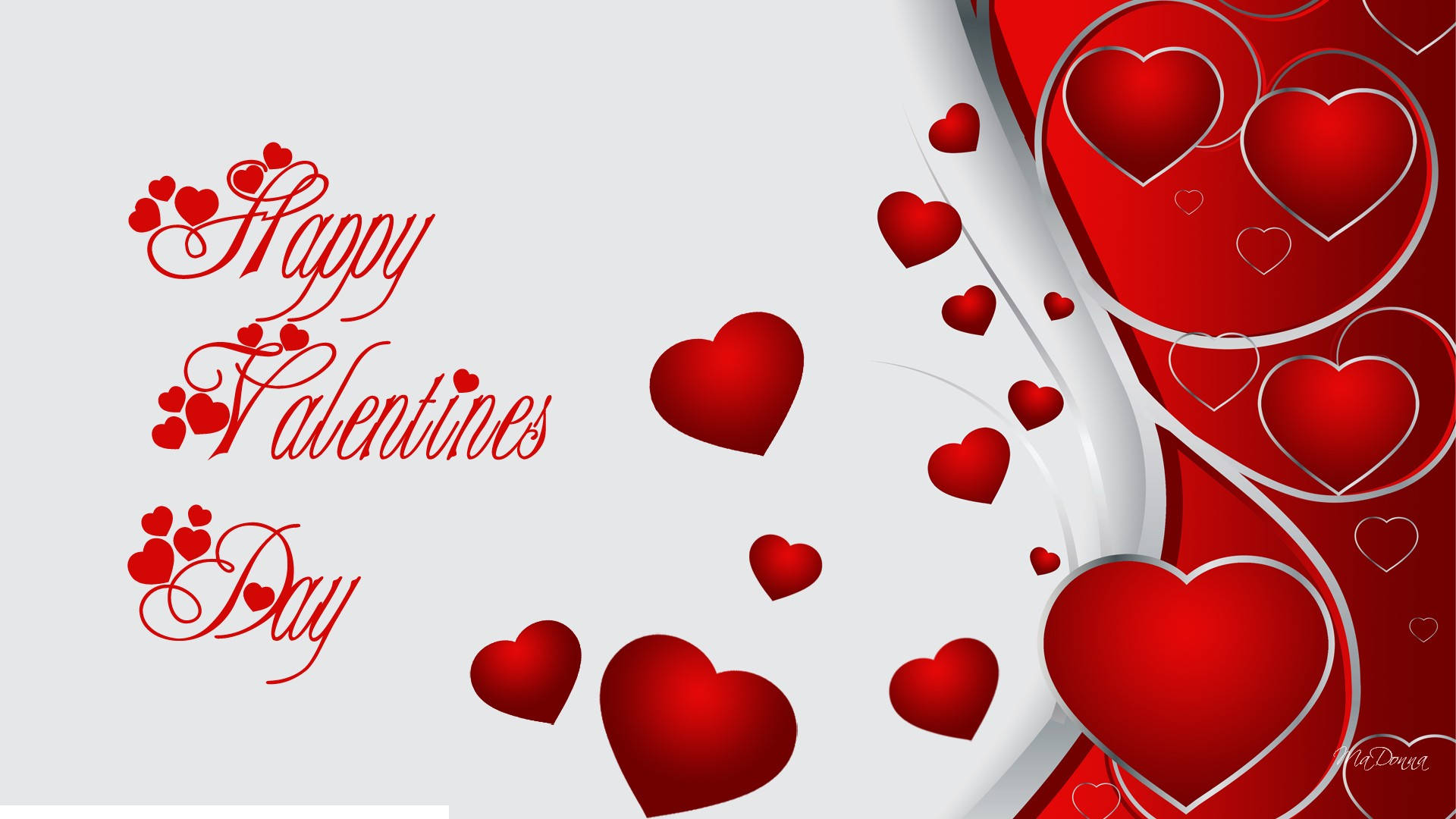 Happy Valentine's Day Ecard With Hearts Wallpaper