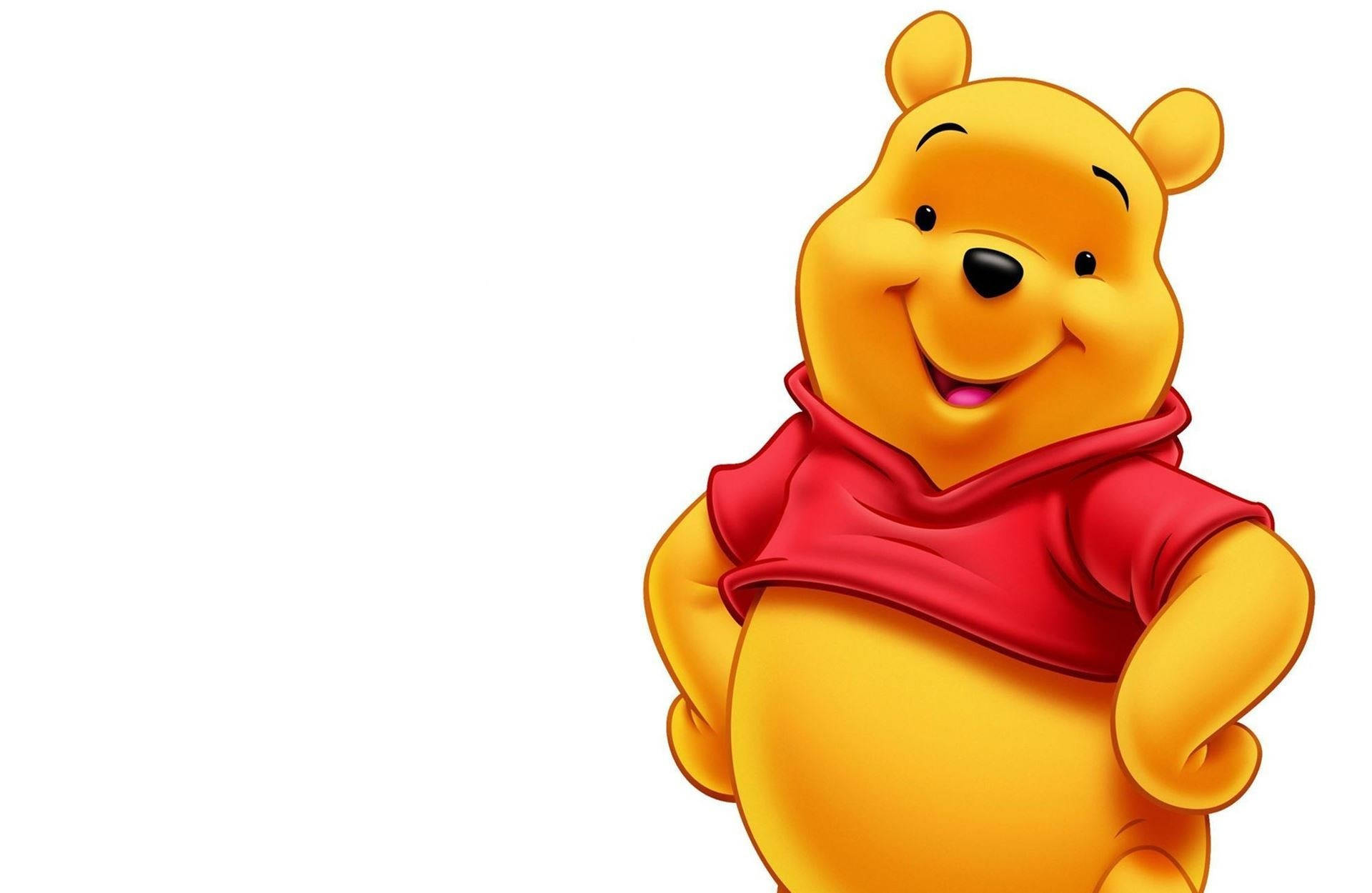 Happy Winnie-the-pooh In White Wallpaper