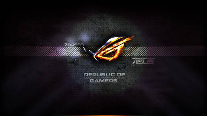 Hardcore Silver And Orange Asus Rog Logo Wallpaper