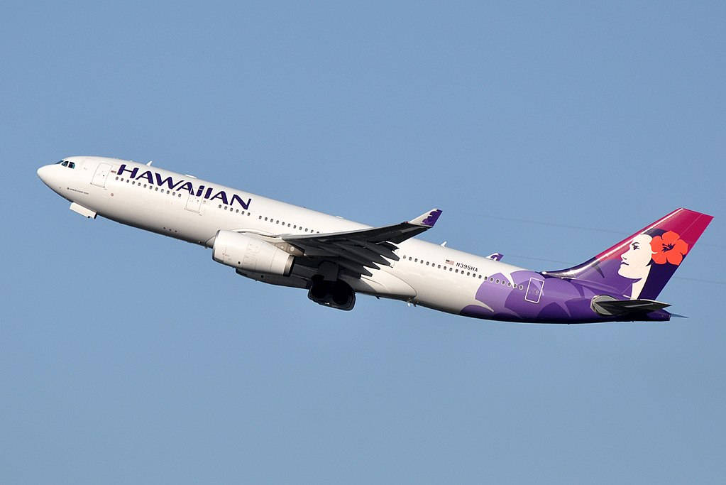 Hawaiian Airlines Plane Gaining Altitude Wallpaper