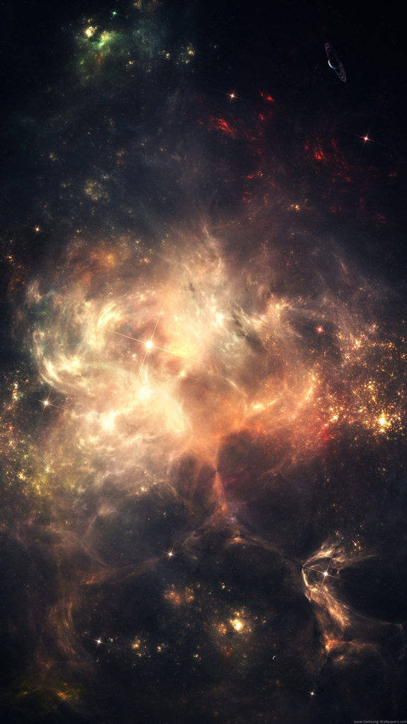 Hazy Golden Clouds Space Iphone Wallpaper