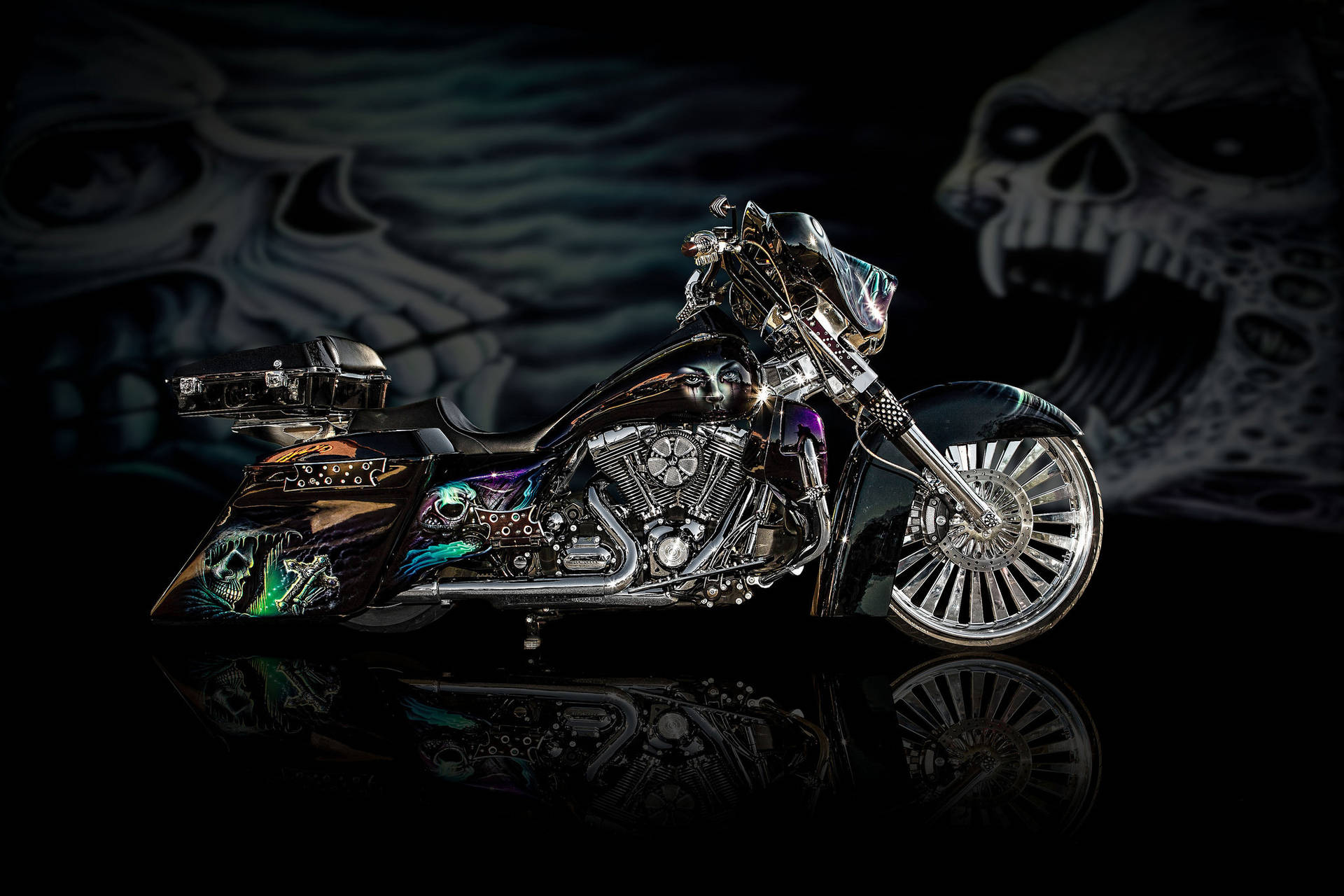 Hd Airbrushed Motorcycle Wallpaper