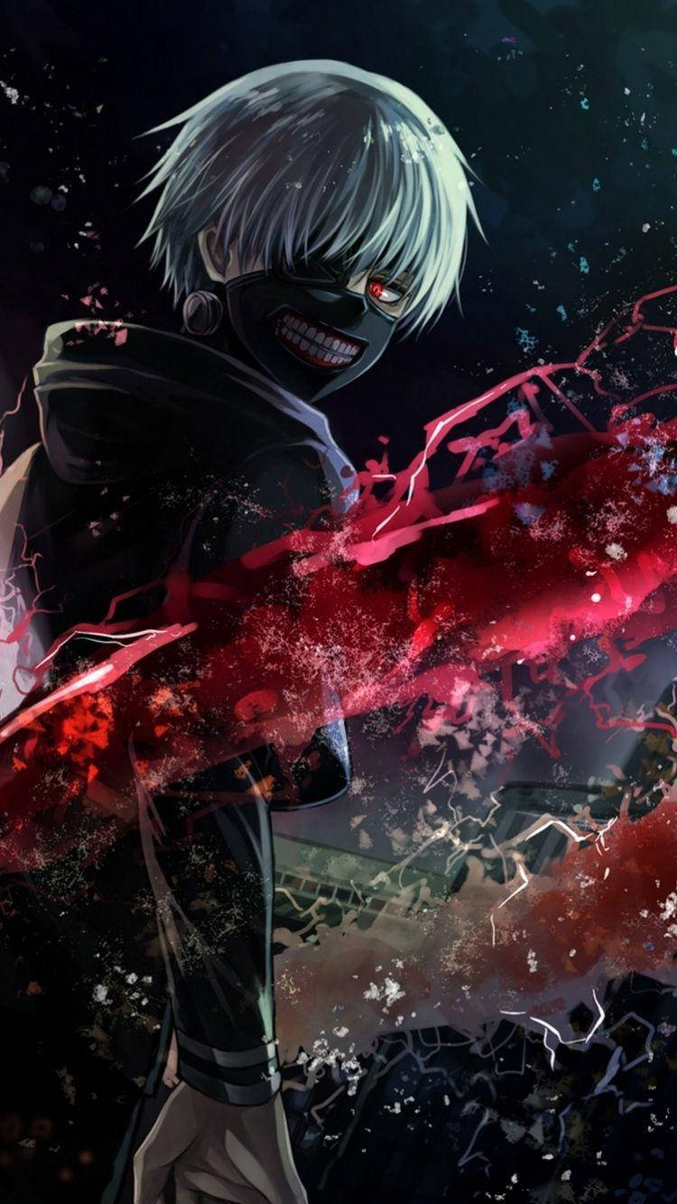 Hd Anime Phone Kaneki Ken Red Streaks Wallpaper