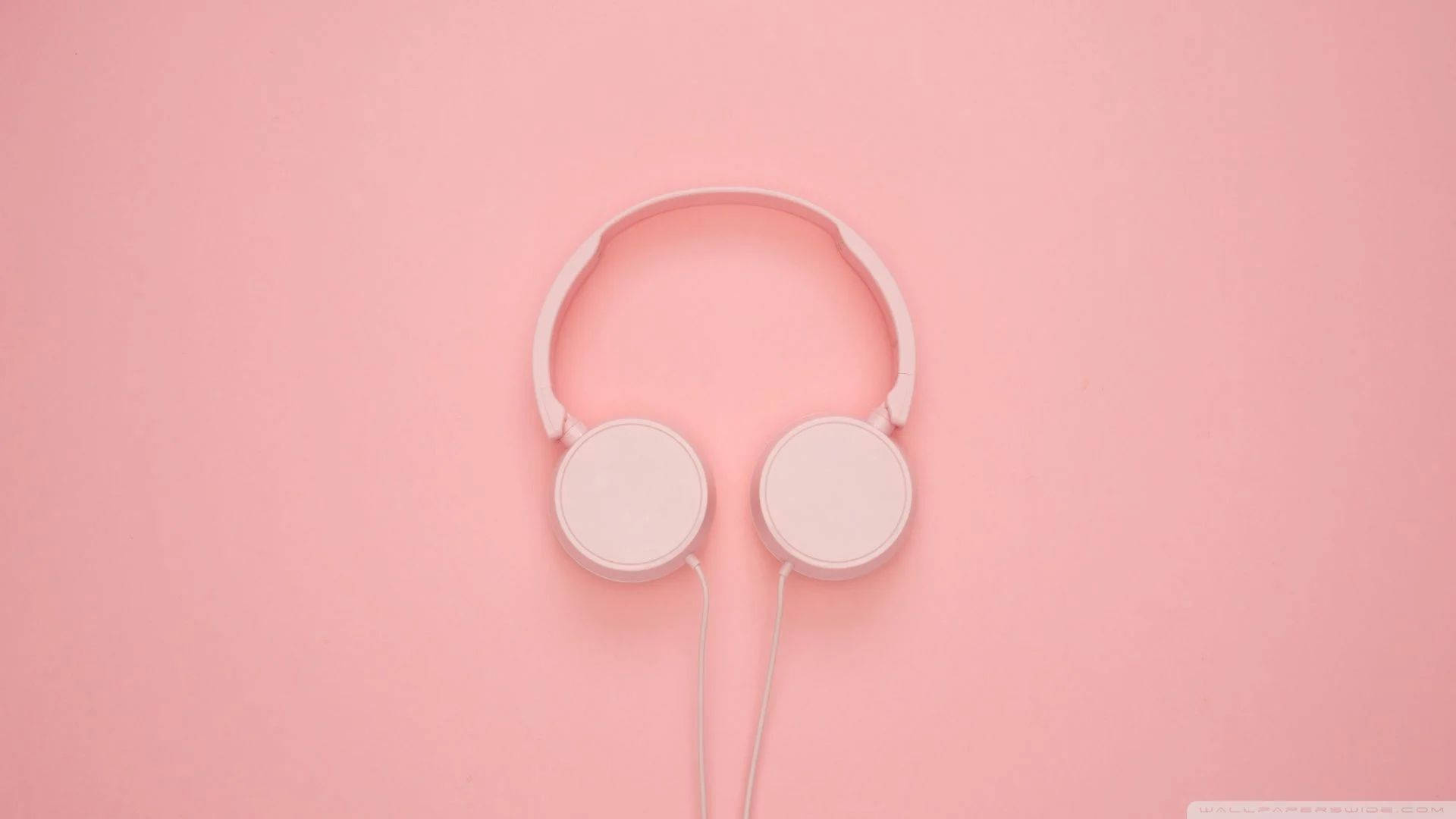Headphone On Aesthetic Pink Wallpaper