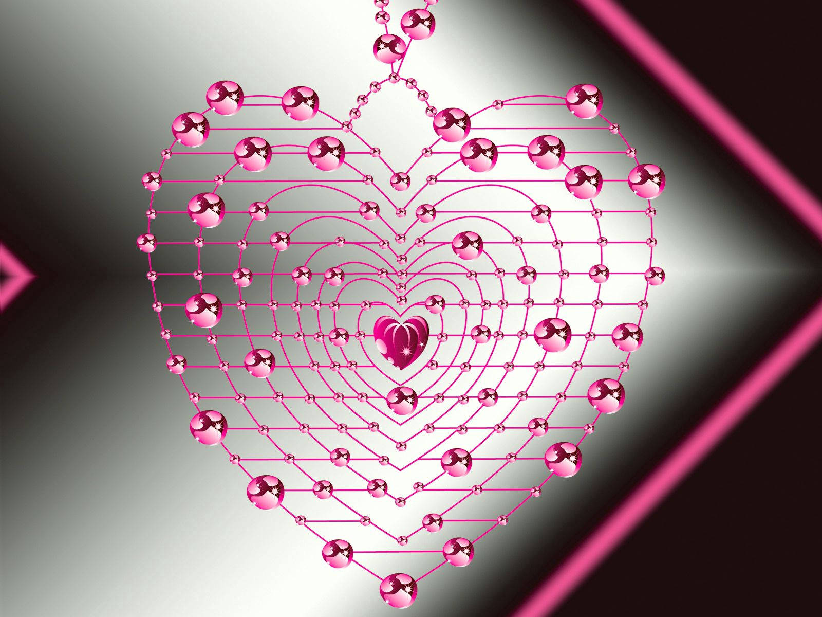 Heart, Glitter, Pink Wallpaper