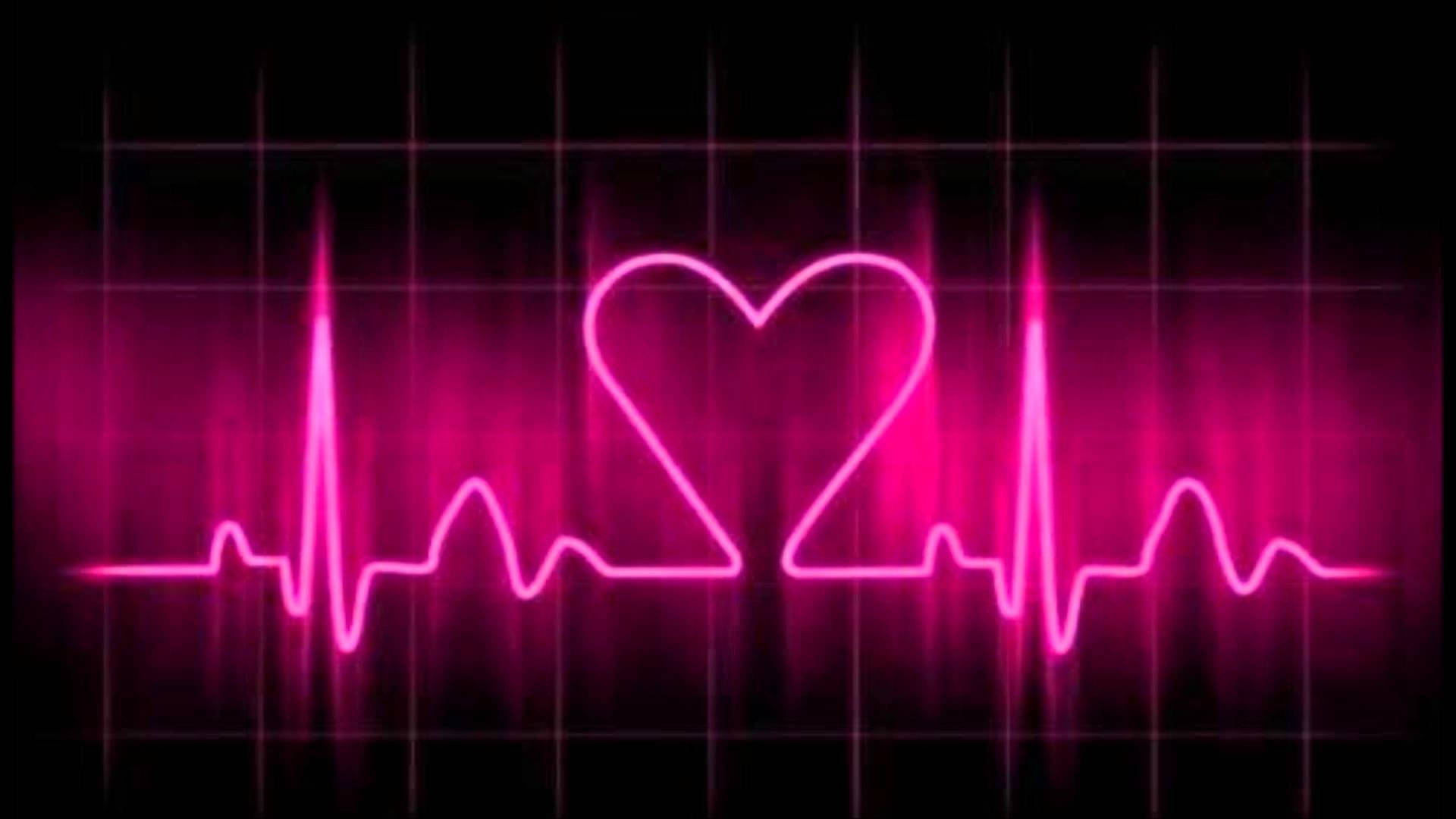 Heartbeat Neon Dark Pink Wallpaper | WallpapersOK