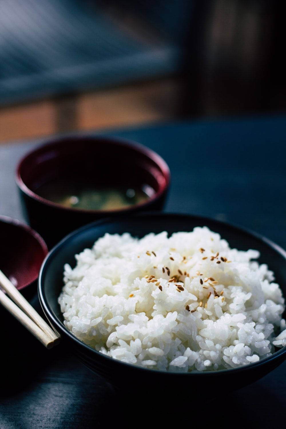 Hearty Rice Bowl With Side Dish Wallpaper