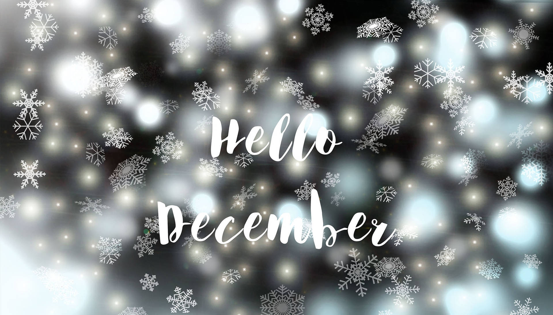 Hello December Greeting With Snowflakes Wallpaper