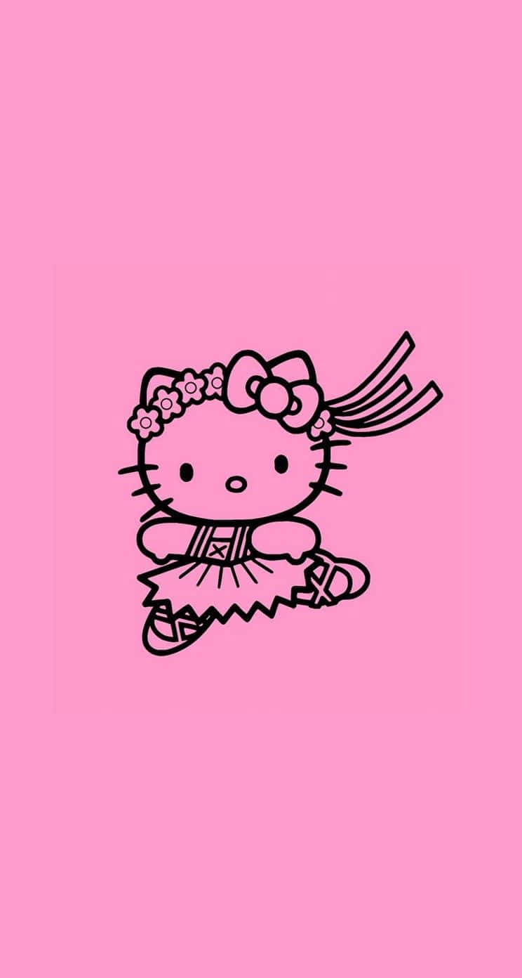 Hello Kitty Ballerina Pink Background Wallpaper