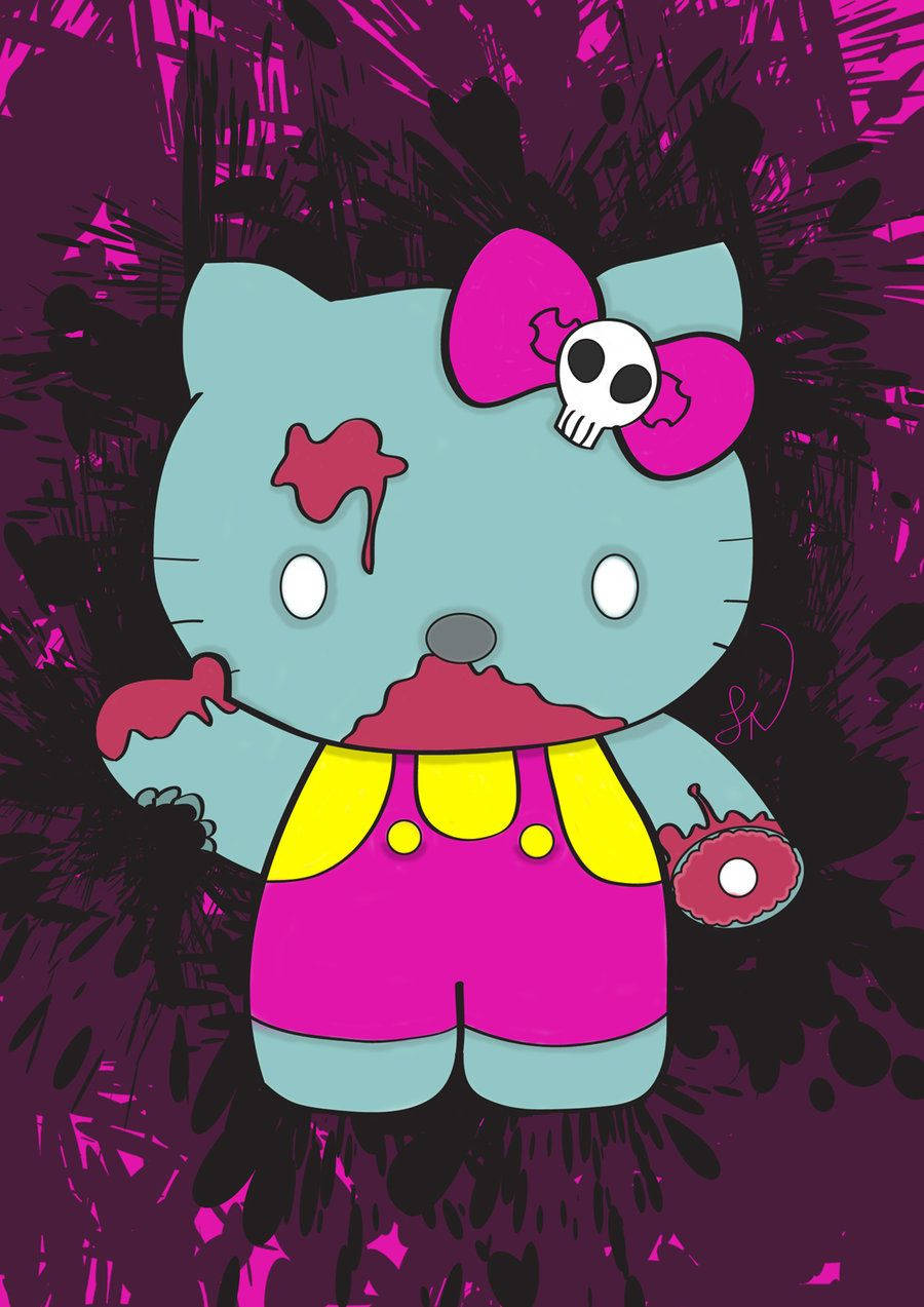 Hello Kitty Halloween Creepy White Eyes Wallpaper