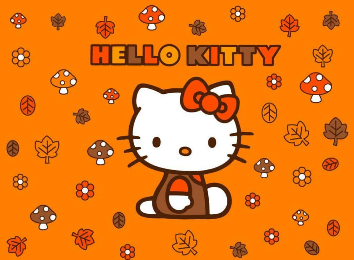 Hello Kitty Laptop Fall Aesthetic Wallpaper
