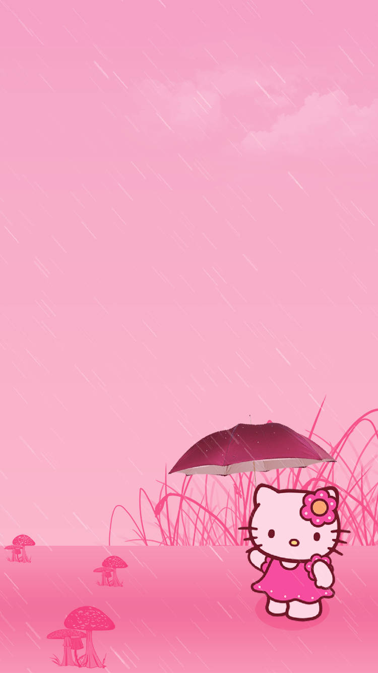 Hello Kitty Pink Umbrella Wallpaper