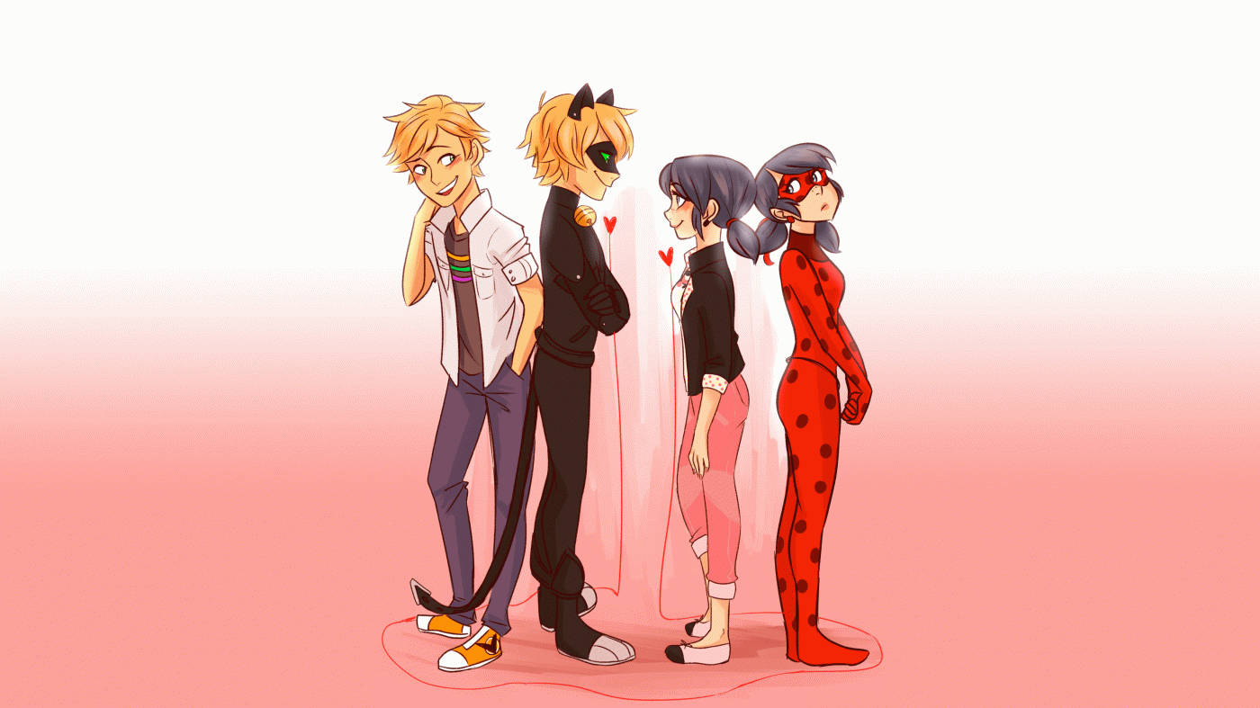 Her And Civilian Ladybug And Cat Noir Wallpaper