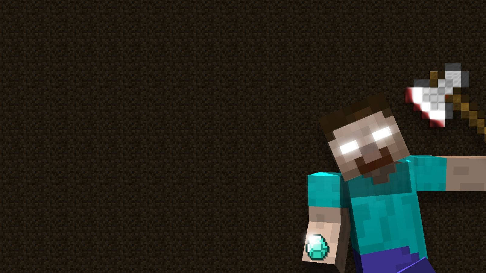 Herobrine Black Background Wallpaper