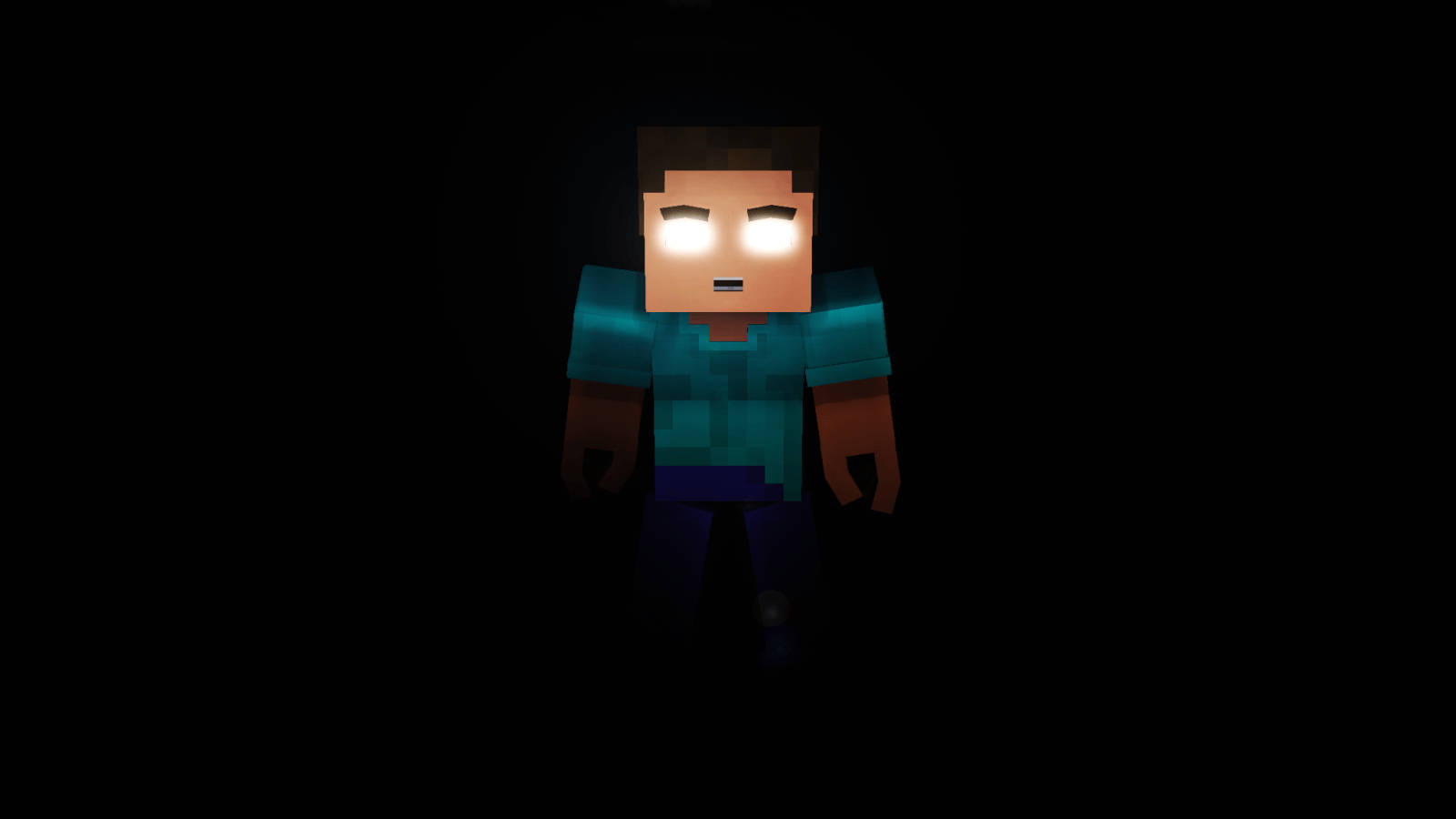 Herobrine White Glowing Eyes Wallpaper