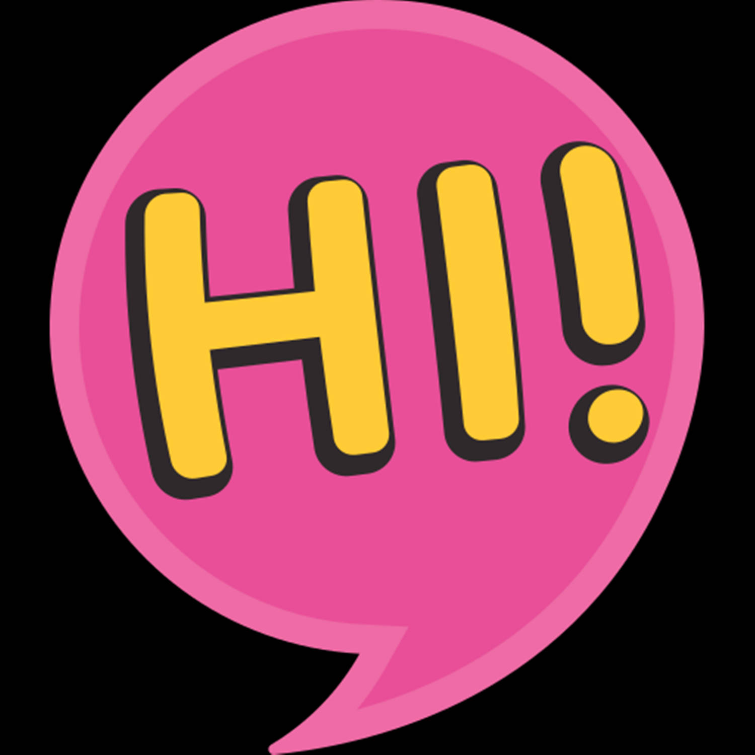 Hi Greeting In Pink Speech Bubble Wallpaper