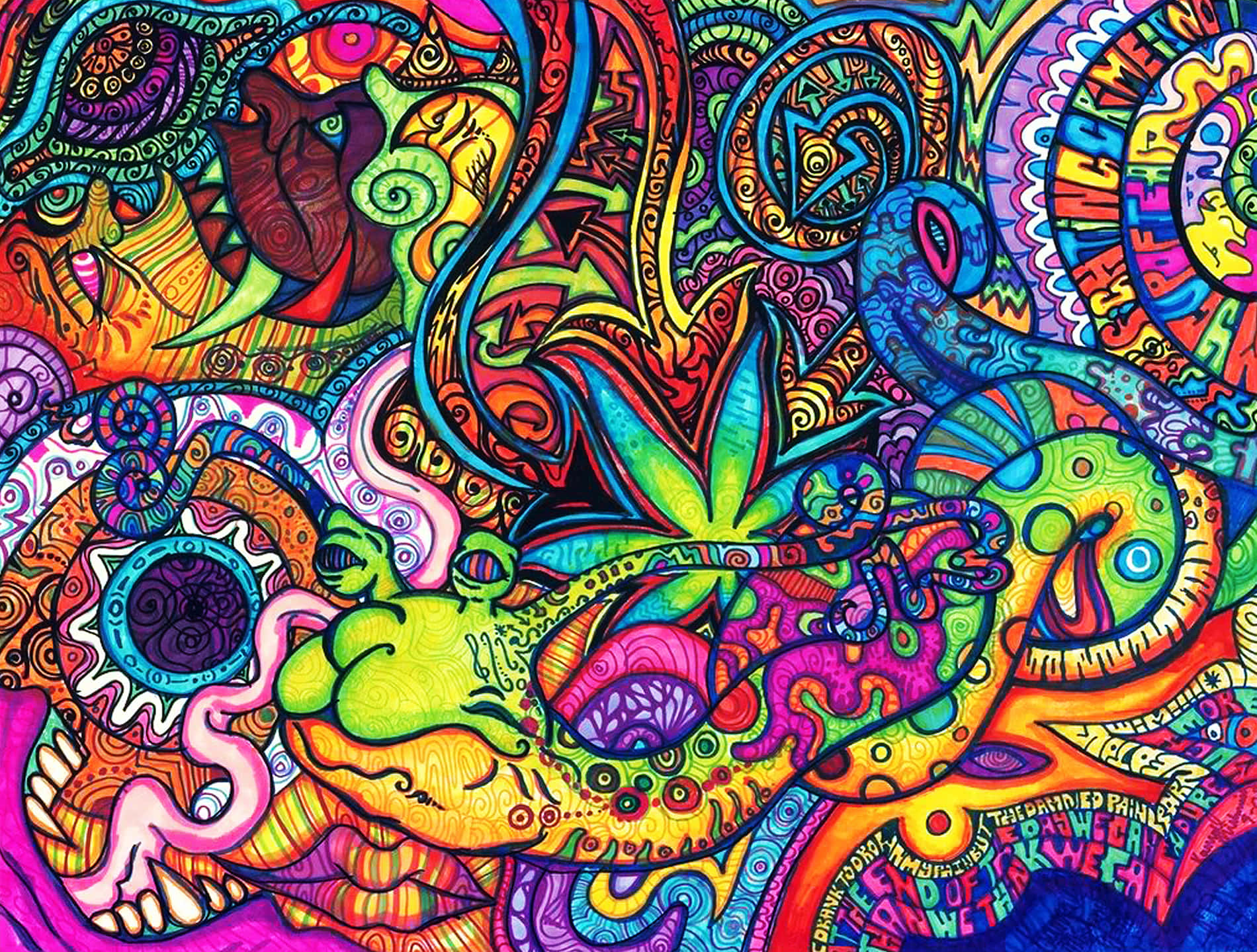 High Quality Psychedelic Weed Wallpaper