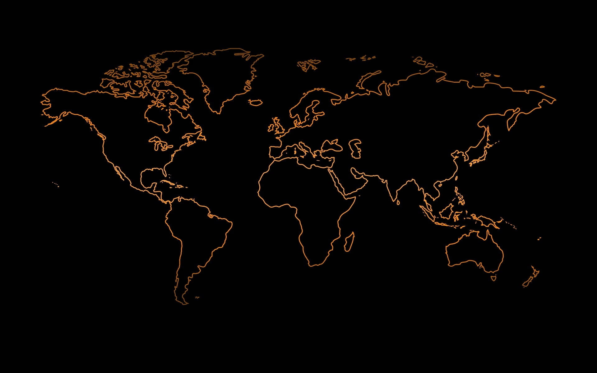 High-resolution World Map Bronze Country Outlines Wallpaper