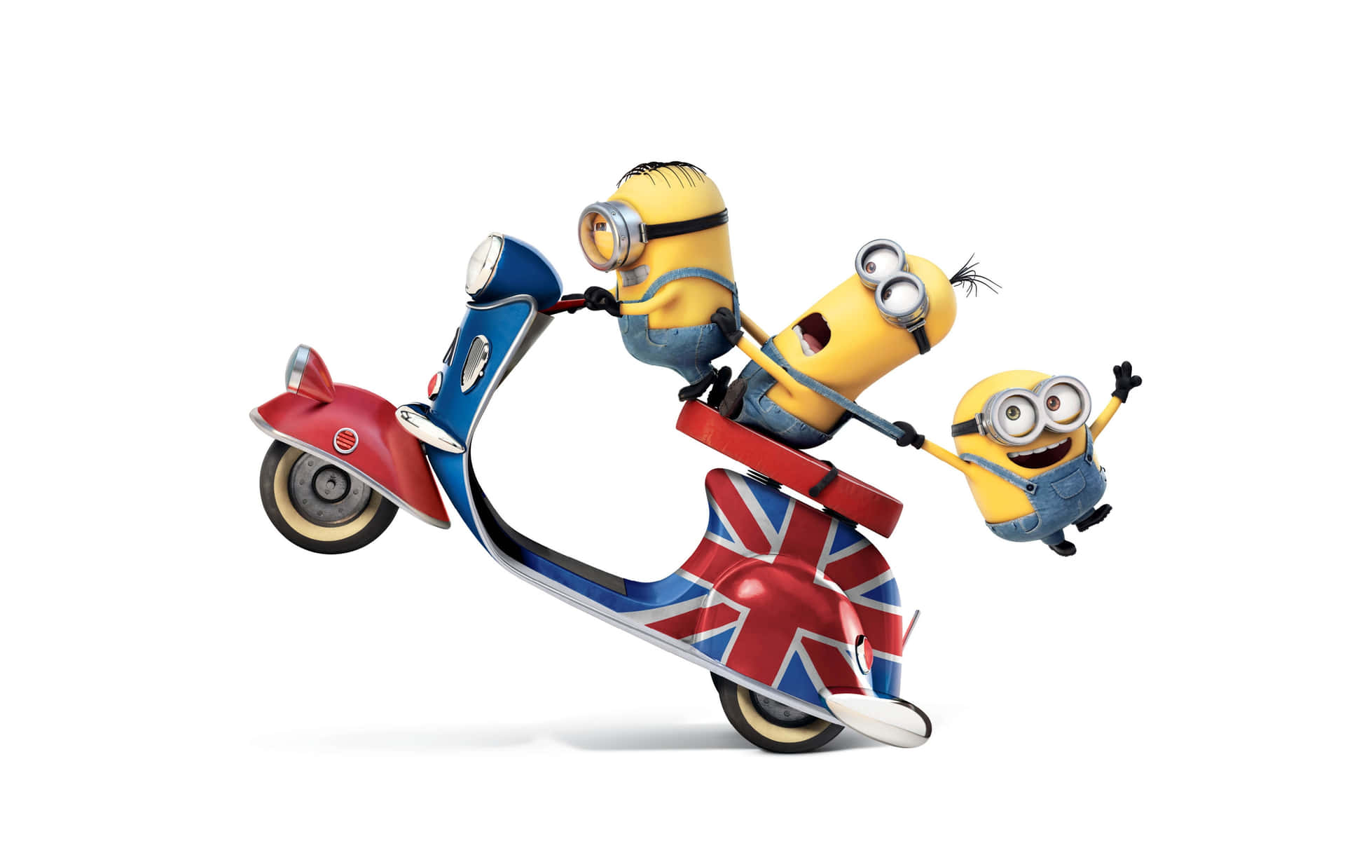 Hilarious Minions On A Motorcycle Wallpaper