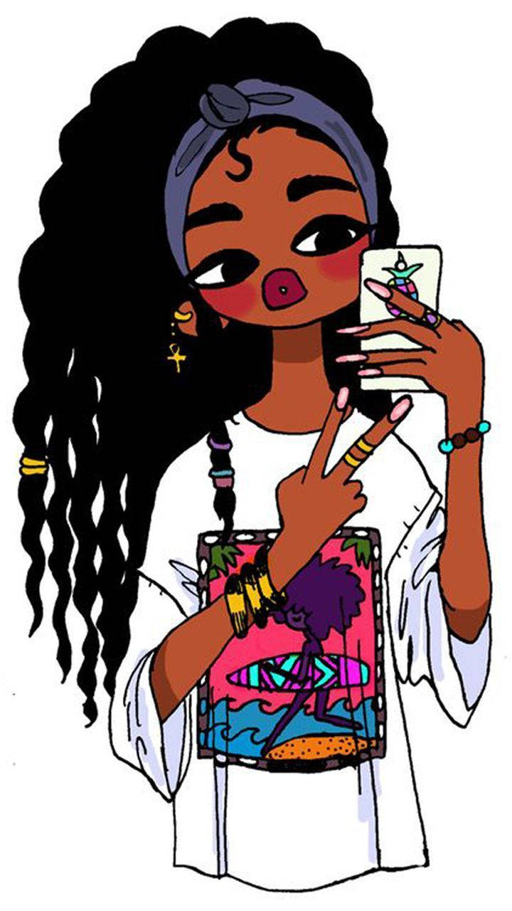 Hip Black Girl Art Wallpaper