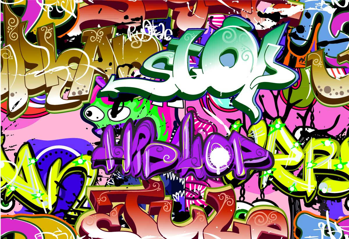 Hip-hop Theme Graffiti Wallpaper