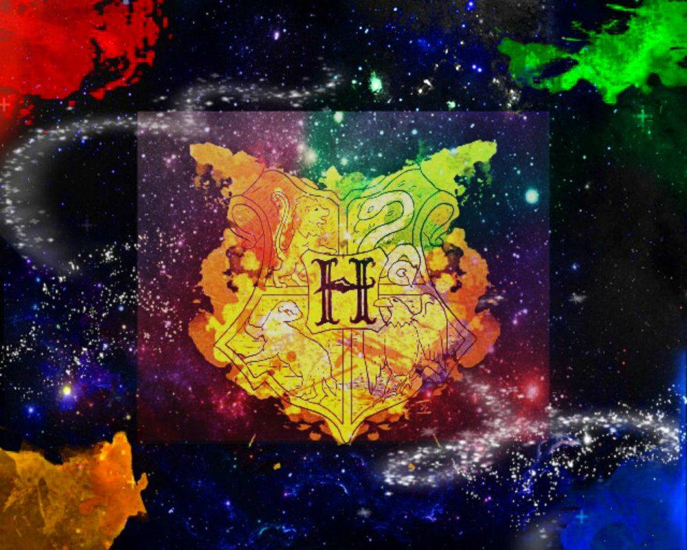 Hogwarts Crest Galaxy Aesthetic Wallpaper