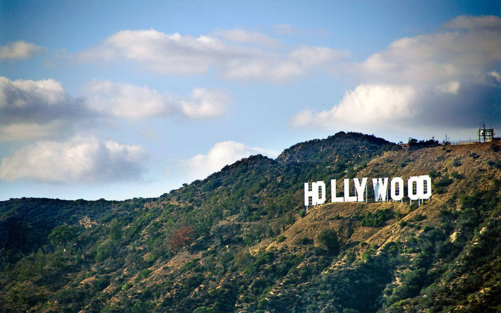 Hollywood Sign Peak And Clouds Wallpaper