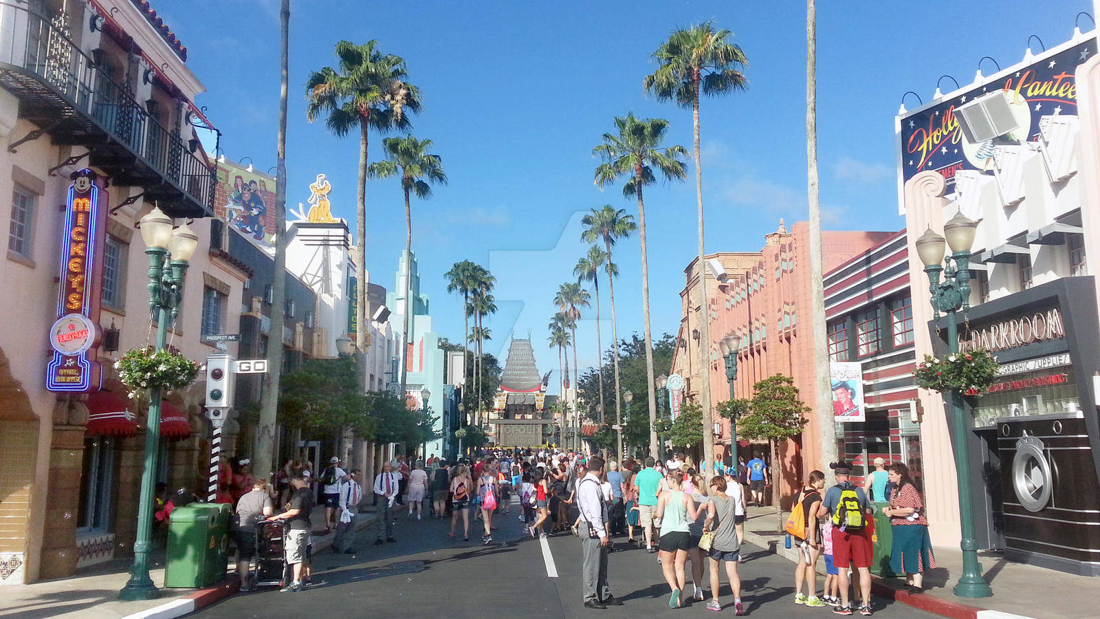 Hollywood Street At Daylight Wallpaper