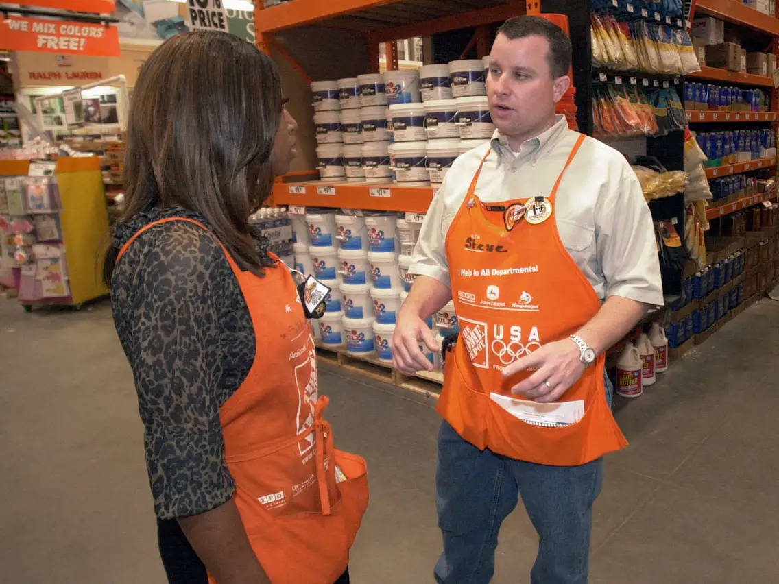 Home Depot Two Employees Talking Wallpaper