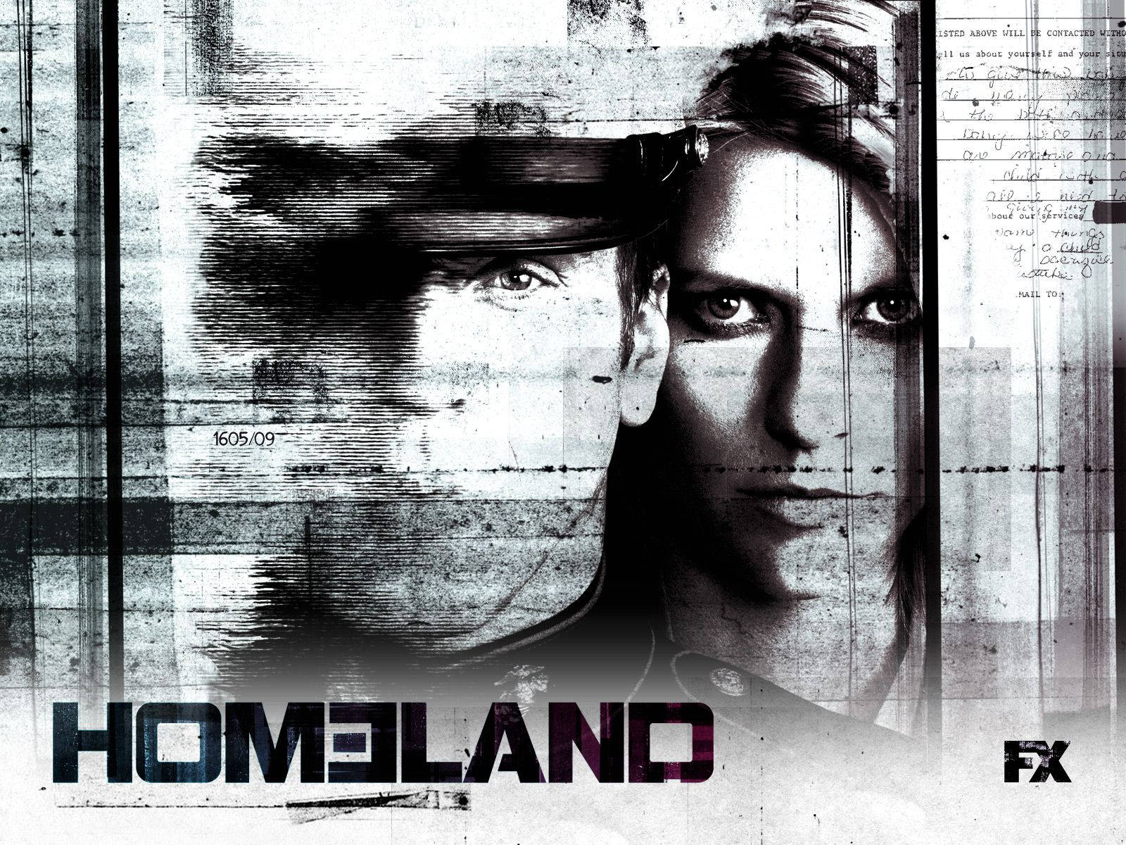 Homeland Grayscale Poster Wallpaper